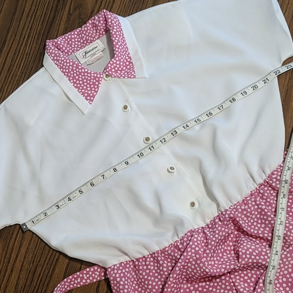 Vintage Florentine Pink Polka Dot Dress With Matching Jacket 12 (fits M) - Picture 10 of 16